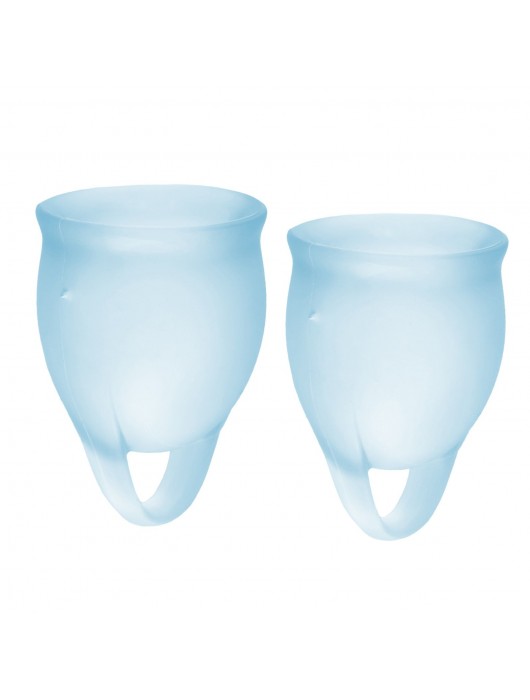 Набор голубых менструальных чаш Feel confident Menstrual Cup - Satisfyer - купить с доставкой в Долгопрудном