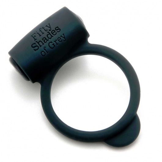 Темно-серое эрекционное кольцо Vibrating Love Ring с вибрацией - Fifty Shades of Grey - в Долгопрудном купить с доставкой