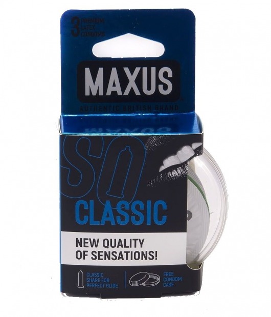 Классические презервативы в пластиковом кейсе MAXUS Classic - 3 шт. - Maxus - купить с доставкой в Долгопрудном
