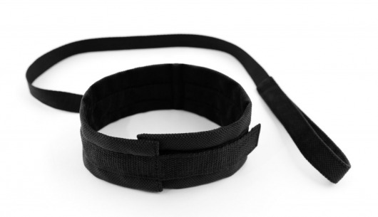 Черный ошейник My Rules с поводком - БДСМ Арсенал - купить с доставкой в Долгопрудном