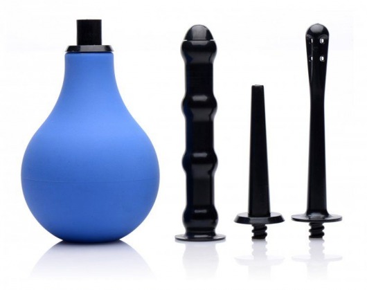 Анальный душ с 3 насадками Premium One-way Valve Anal Douche Set - XR Brands - купить с доставкой в Долгопрудном