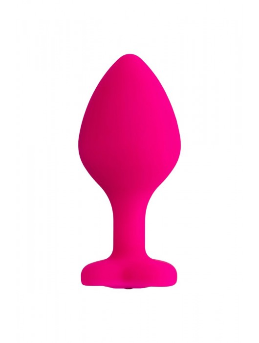 Розовая анальная втулка Diamond Heart с прозрачным кристаллом - 8 см. - ToyFa - купить с доставкой в Долгопрудном