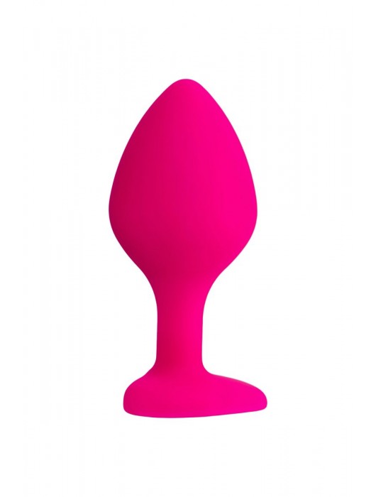 Розовая анальная втулка Diamond Heart с прозрачным кристаллом - 8 см. - ToyFa - купить с доставкой в Долгопрудном