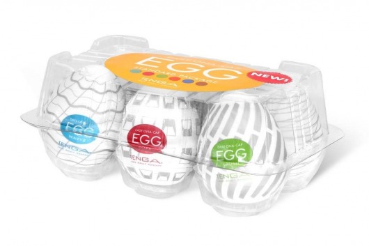 Набор из 6 мастурбаторов Tenga EGG Easy Beat с различным рельефом - Tenga - в Долгопрудном купить с доставкой