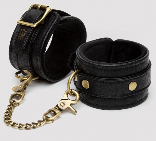 Черные оковы на ноги Bound to You Faux Leather Ankle Cuffs - Fifty Shades of Grey - купить с доставкой в Долгопрудном