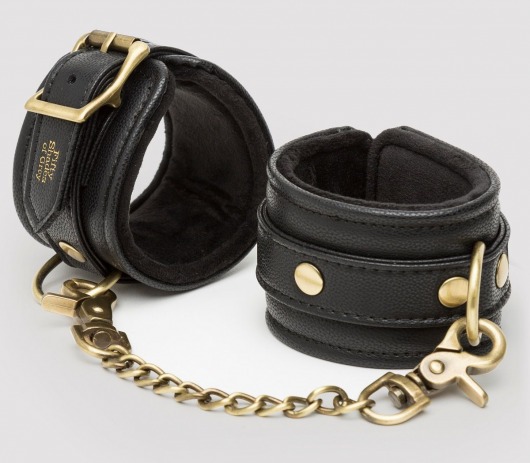 Черные наручники Bound to You Faux Leather Wrist Cuffs - Fifty Shades of Grey - купить с доставкой в Долгопрудном