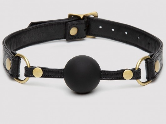 Черный кляп-шар Bound to You Faux Leather Ball Gag - Fifty Shades of Grey - купить с доставкой в Долгопрудном