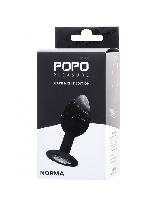 Черная анальная втулка с прозрачным стразом - 7,2 см. - POPO Pleasure - купить с доставкой в Долгопрудном