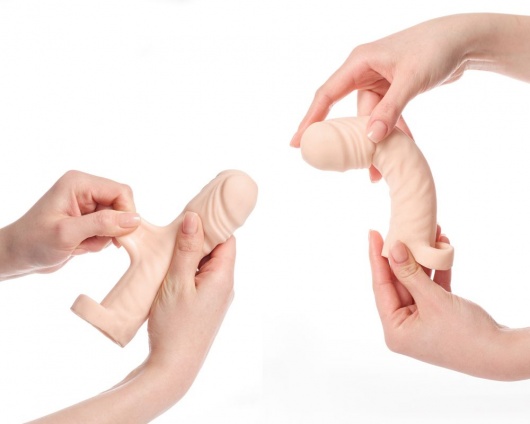 Телесная насадка-удлинитель со вставкой размера S - 16 см. - Sitabella - в Долгопрудном купить с доставкой