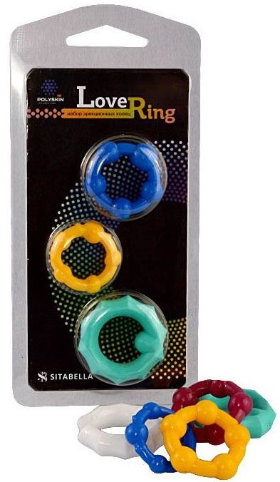 Набор из 3 цветных эрекционных колец Love Ring - Sitabella - в Долгопрудном купить с доставкой
