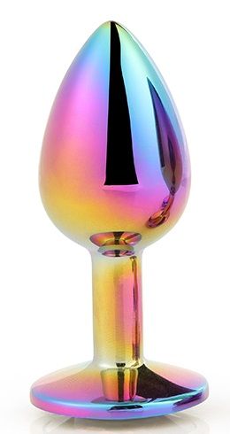 Голографическая анальная втулка с радужным кристаллом - 7,1 см. - Dream Toys - купить с доставкой в Долгопрудном