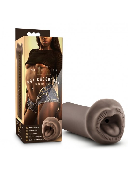 Коричневый мастурбатор-ротик Naughty Nicole - Blush Novelties - в Долгопрудном купить с доставкой