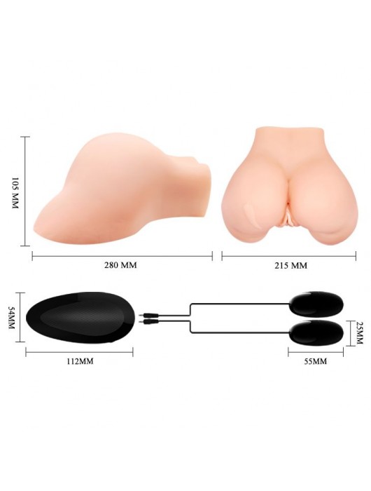 Телесная вибровагина Julie с 2 рабочими отверстиями - Baile - в Долгопрудном купить с доставкой