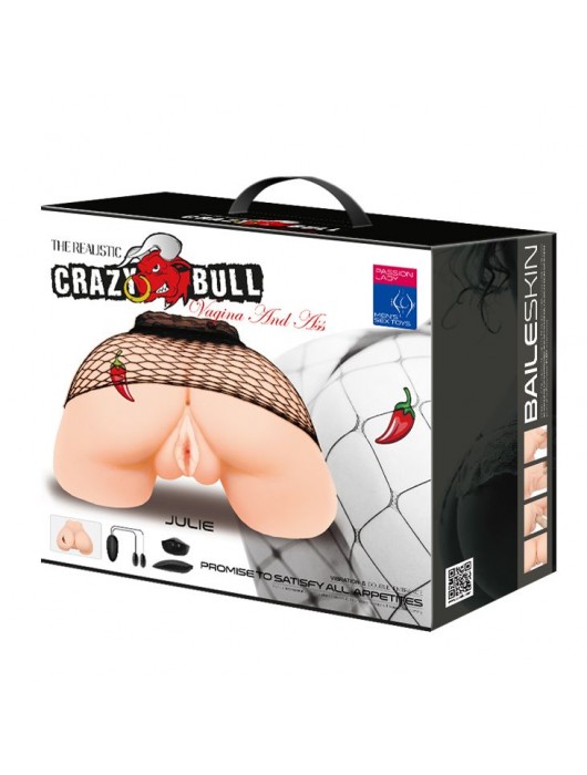 Телесная вибровагина Julie с 2 рабочими отверстиями - Baile - в Долгопрудном купить с доставкой