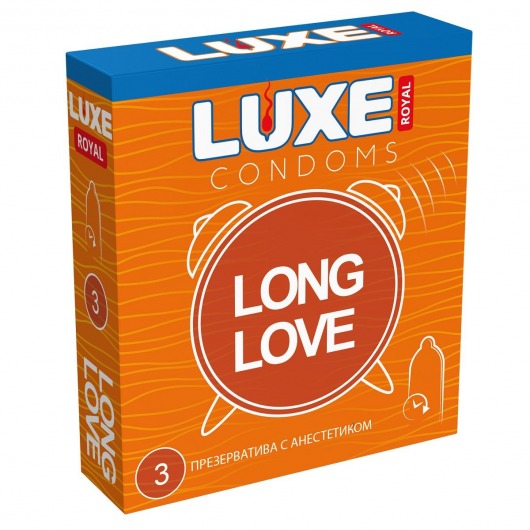 Презервативы с продлевающим эффектом LUXE Royal Long Love - 3 шт. - Luxe - купить с доставкой в Долгопрудном