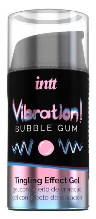 Жидкий интимный гель с эффектом вибрации Vibration! Bubble Gum - 15 мл. - INTT - купить с доставкой в Долгопрудном