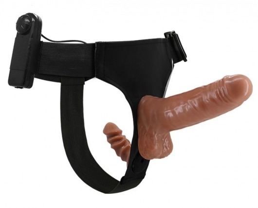 Страпон с вагинальной пробкой и вибрацией Ultra Passionate Harness - 16 см. - Baile - купить с доставкой в Долгопрудном