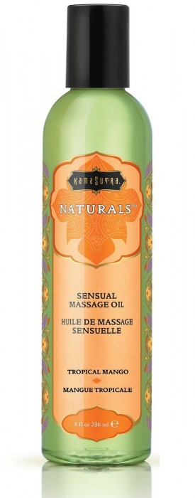 Массажное масло Naturals Tropical Mango с ароматом манго - 236 мл. - Kama Sutra - купить с доставкой в Долгопрудном