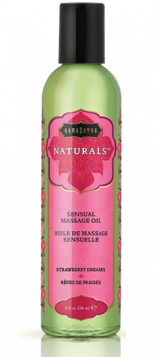 Массажное масло Naturals Strawberry Dreams с ароматом клубники - 236 мл. - Kama Sutra - купить с доставкой в Долгопрудном
