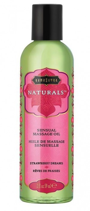 Массажное масло Naturals Strawberry Dreams с ароматом клубники - 59 мл. - Kama Sutra - купить с доставкой в Долгопрудном