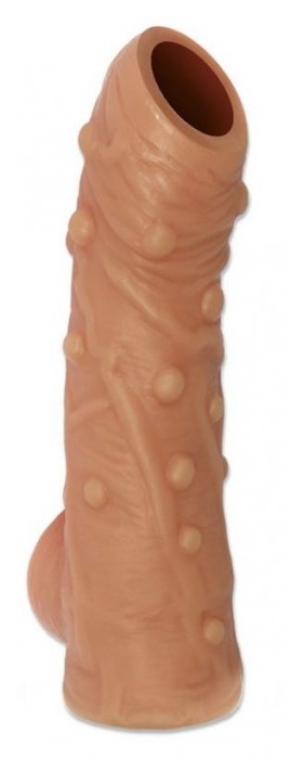Телесная насадка с пупырышками и открытой головкой Nude Sleeve M - 12 см. - KOKOS - в Долгопрудном купить с доставкой