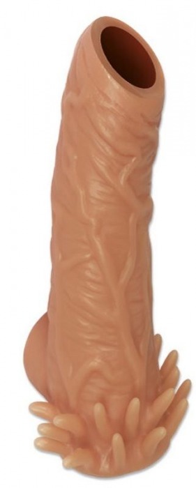 Телесная насадка с усиками и открытой головкой Nude Sleeve L - 14 см. - KOKOS - в Долгопрудном купить с доставкой