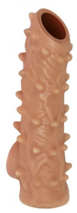 Телесная насадка с шипами и открытой головкой Nude Sleeve L - 14 см. - KOKOS - в Долгопрудном купить с доставкой
