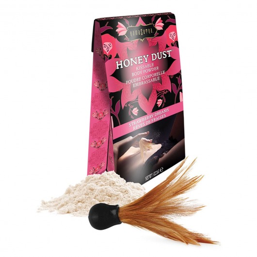 Пудра для тела Honey Dust Body Powder с ароматом клубники - 28 гр. - Kama Sutra - купить с доставкой в Долгопрудном