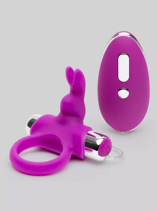 Лиловое виброкольцо с пультом ДУ Remote Control Cock Ring - Happy Rabbit - в Долгопрудном купить с доставкой