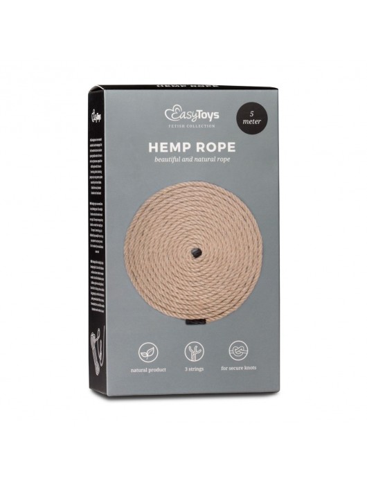 Пеньковая веревка для связывания Hemp Rope - 5 м. - Easy toys - купить с доставкой в Долгопрудном