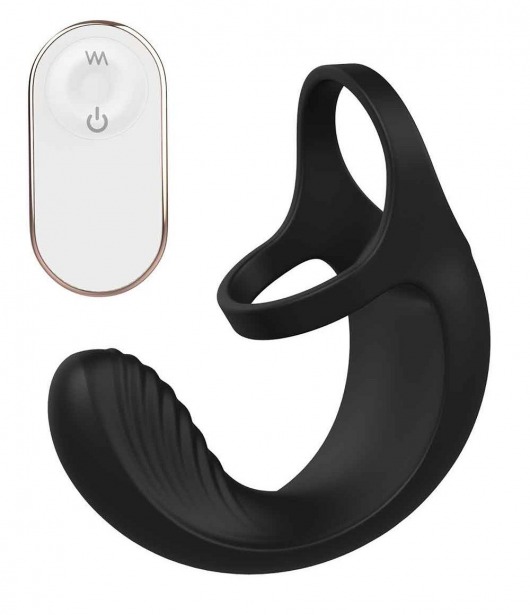 Черный анальный стимулятор с эрекционными кольцами Remote Couple Teaser - Dream Toys - в Долгопрудном купить с доставкой