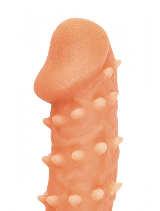 Телесная закрытая насадка с пупырышками Cock Sleeve Size L - 17,6 см. - KOKOS - в Долгопрудном купить с доставкой