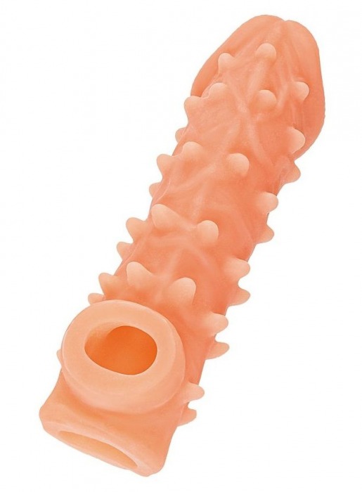 Телесная закрытая насадка с пупырышками Cock Sleeve Size L - 17,6 см. - KOKOS - в Долгопрудном купить с доставкой