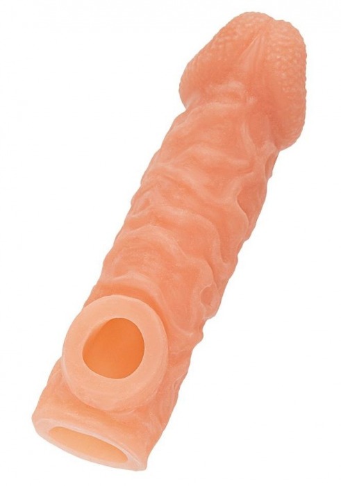 Телесная закрытая насадка с шершавой головкой Cock Sleeve Size M - 15,6 см. - KOKOS - в Долгопрудном купить с доставкой