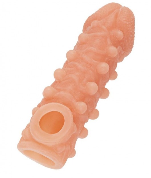 Телесная закрытая насадка с шариками Cock Sleeve Size S - 13,8 см. - KOKOS - в Долгопрудном купить с доставкой