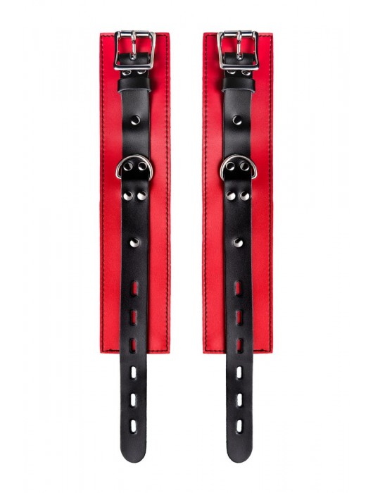 Красно-черные оковы на ноги из кожи - ToyFa - купить с доставкой в Долгопрудном