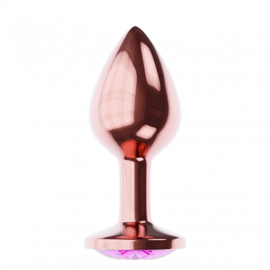Пробка цвета розового золота с лиловым кристаллом Diamond Quartz Shine L - 8,3 см. - Lola Games - купить с доставкой в Долгопрудном