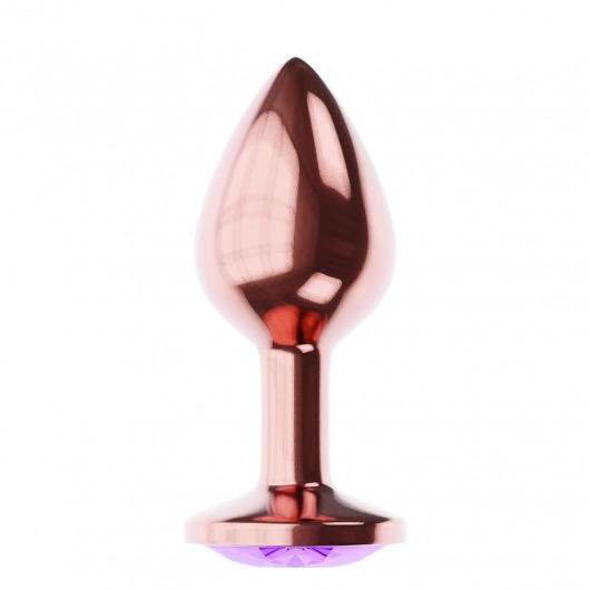 Пробка цвета розового золота с фиолетовым кристаллом Diamond Amethyst Shine L - 8,3 см. - Lola Games - купить с доставкой в Долгопрудном
