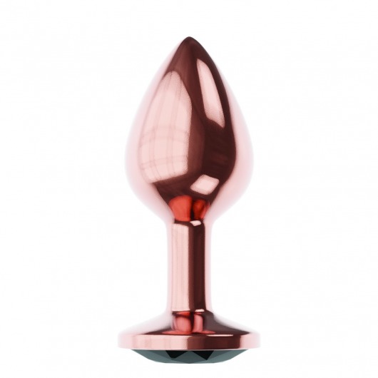 Пробка цвета розового золота с черным кристаллом Diamond Jet Shine L - 8,3 см. - Lola Games - купить с доставкой в Долгопрудном