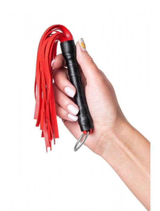 Красно-черный флоггер Anonymo - 28 см. - ToyFa - купить с доставкой в Долгопрудном