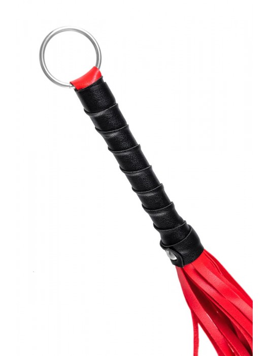 Красно-черный флоггер Anonymo - 28 см. - ToyFa - купить с доставкой в Долгопрудном