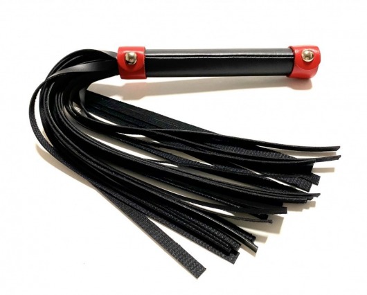 Черно-красная плеть из эко-кожи - 42 см. - БДСМ Арсенал - купить с доставкой в Долгопрудном