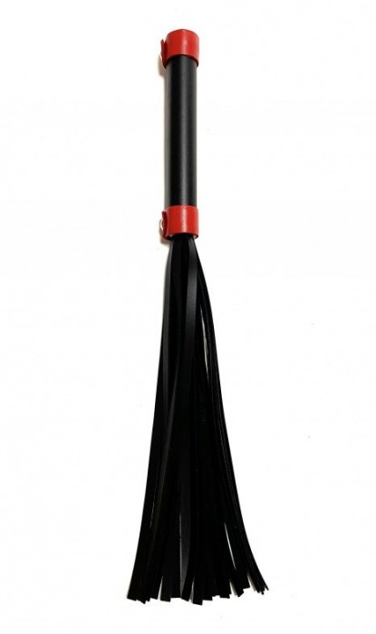 Черно-красная плеть из эко-кожи - 42 см. - БДСМ Арсенал - купить с доставкой в Долгопрудном