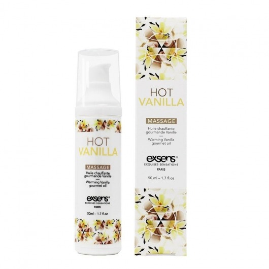 Разогревающее массажное масло с ароматом ванили Gourmet Hot Vanilla - 50 мл. - Exsens - купить с доставкой в Долгопрудном