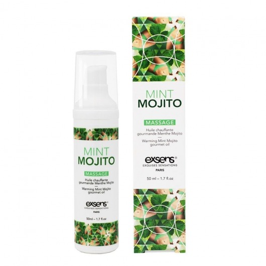 Разогревающее массажное масло с ароматом мохито Gourmet Mint Mojito - 50 мл. - Exsens - купить с доставкой в Долгопрудном