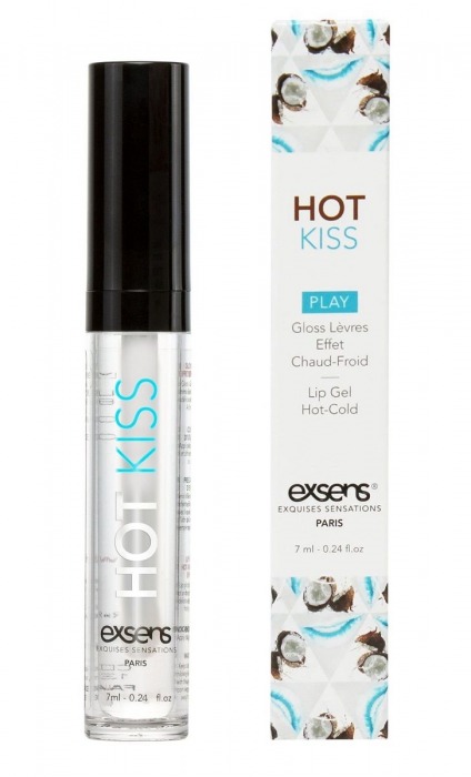 Блеск для губ Hot Kiss Coconut с ароматом кокоса - 7 мл. - Exsens - купить с доставкой в Долгопрудном