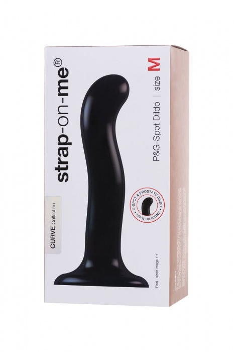 Черный стимулятор для пар P G-Spot Dildo Size L - 19 см. - Strap-on-me - в Долгопрудном купить с доставкой