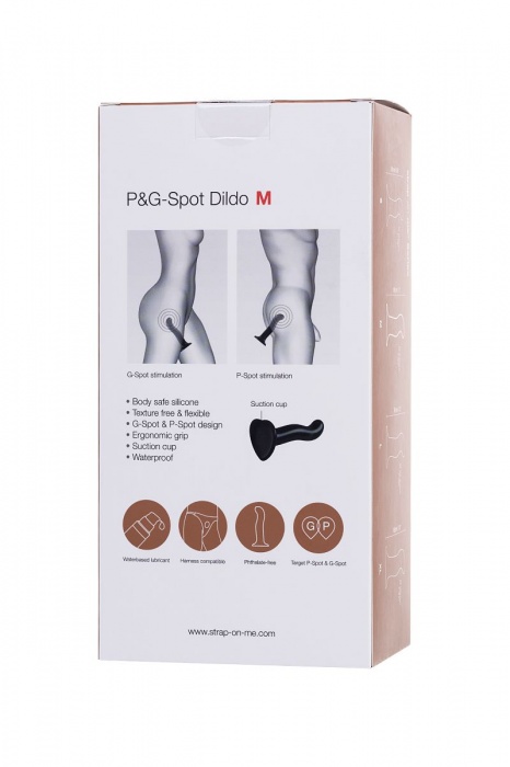 Черный стимулятор для пар P G-Spot Dildo Size L - 19 см. - Strap-on-me - в Долгопрудном купить с доставкой