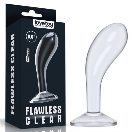 Прозрачный стимулятор простаты Flawless Clear Prostate Plug - 15 см. - Lovetoy - в Долгопрудном купить с доставкой