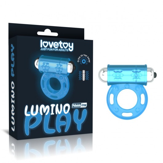 Голубое, светящееся в темноте эрекционное виброкольцо Lumino Play Vibrating Penis Ring - Lovetoy - в Долгопрудном купить с доставкой